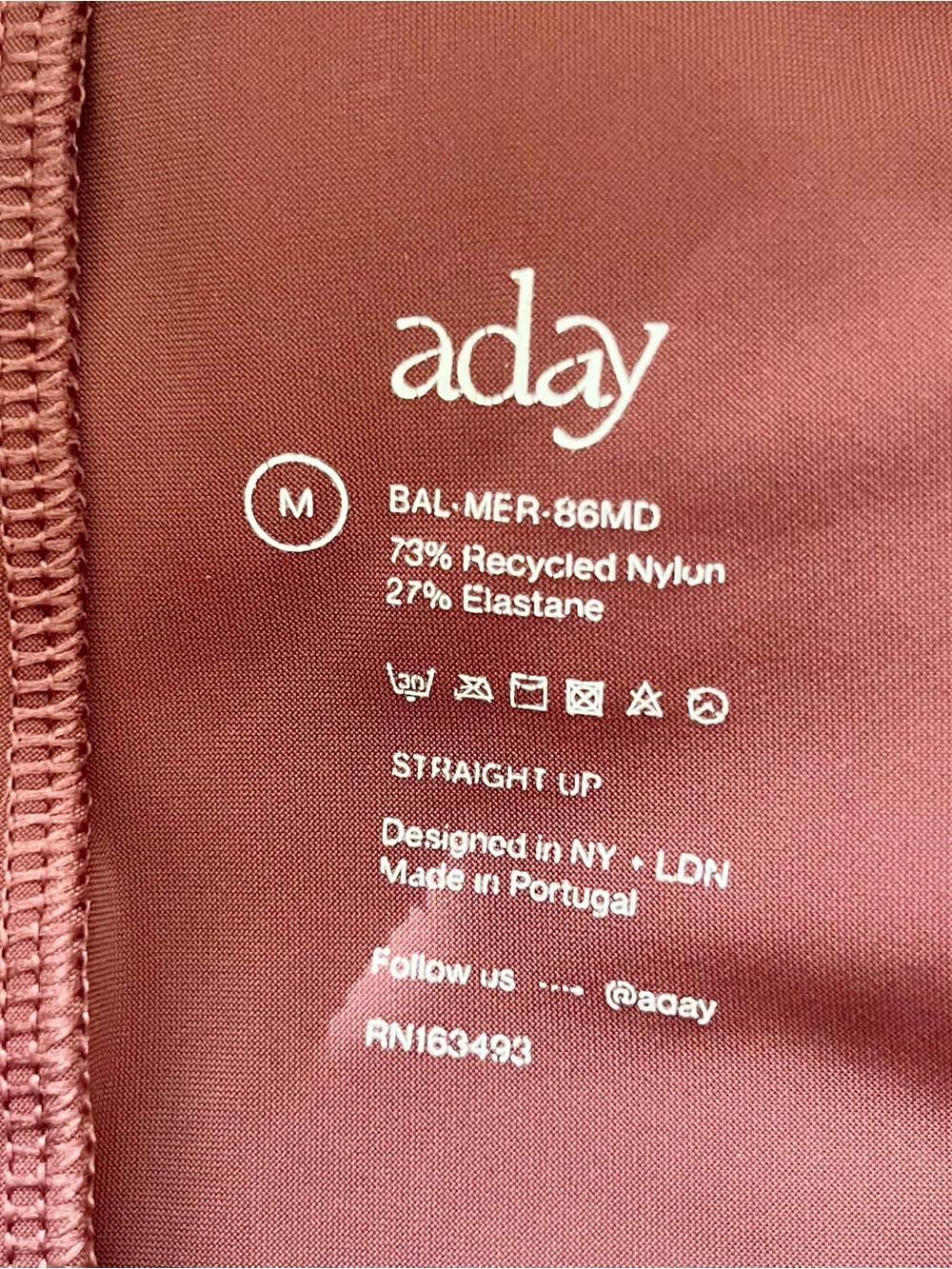 Aday Straight Up Dress Pant Burgundy Recycled Technical Silk High Rise Size Medi - Picture 10 of 10